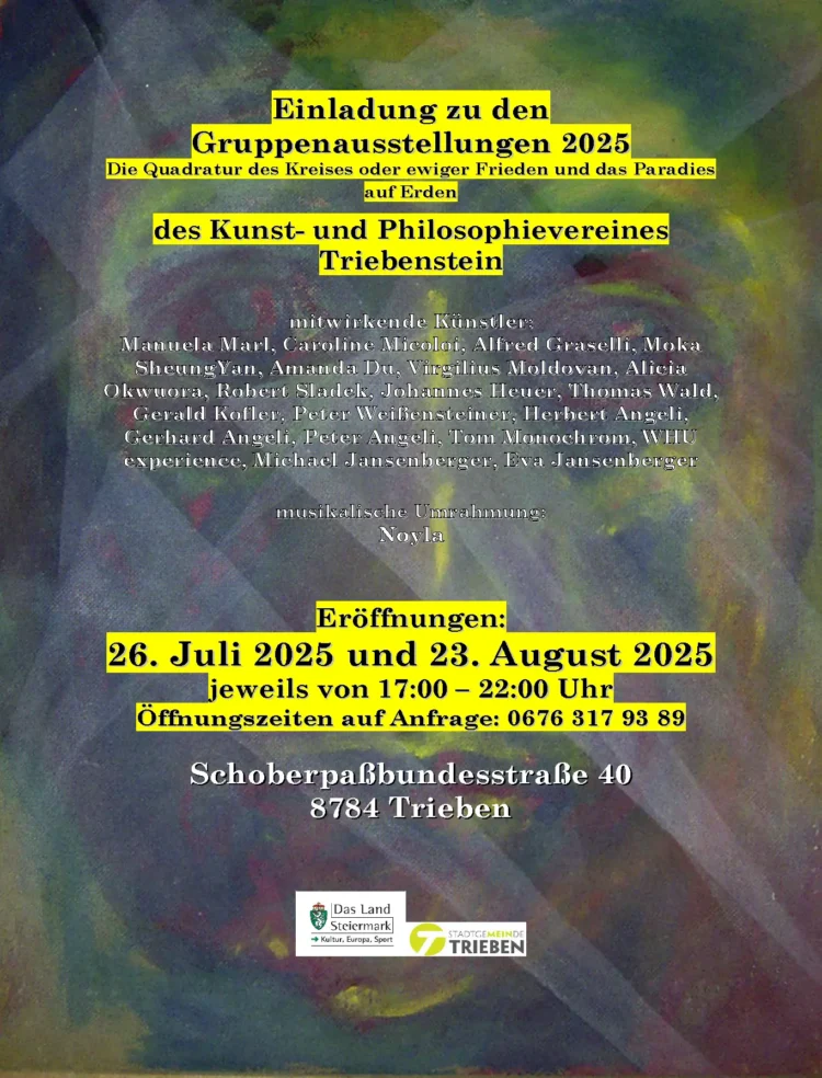 Plakat zur Ausstellung "Die Quadratur des Kreises" in Trieben 2025